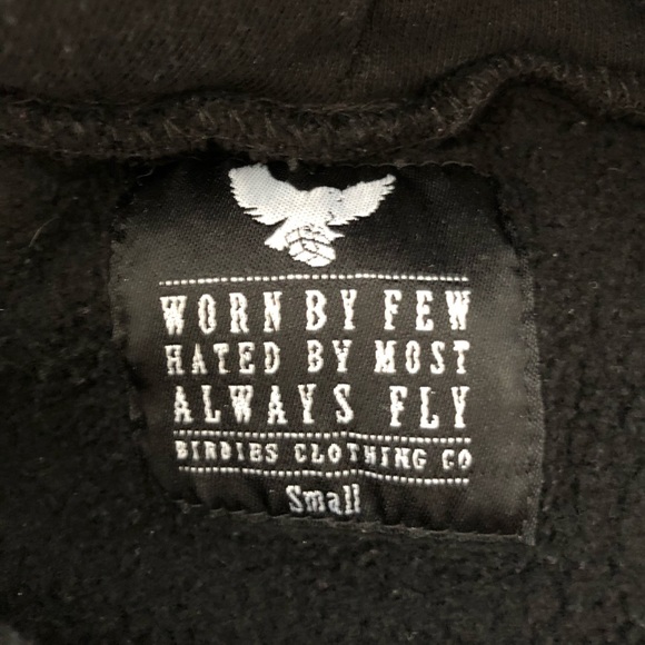 Birdies Always Fly Black Pullover Graphic Hoodie S - Picture 5 of 7